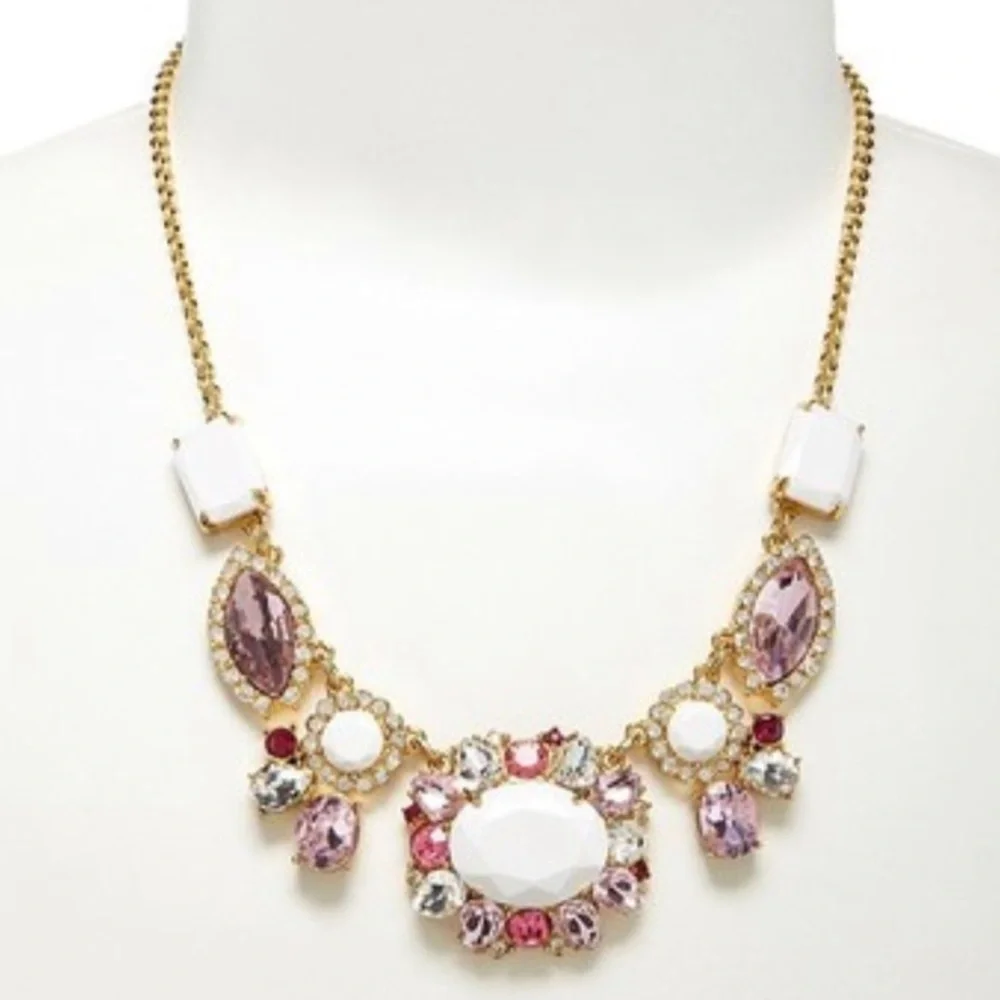 Kate Spade Pink Jeweled Statement Necklace